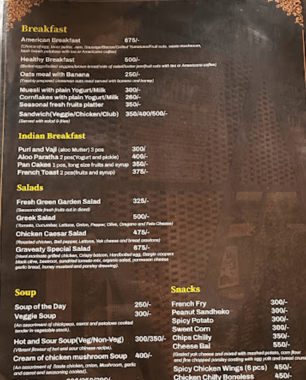 Graveaty Restaurant and Bar menu 4