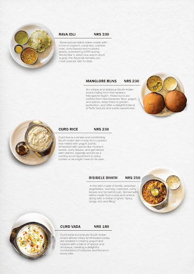 MTR Kathmandu - Vegetarian Restaurant menu 1
