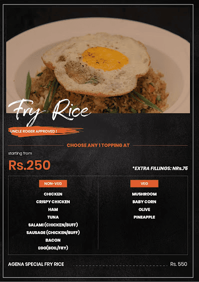 Agena menu 2
