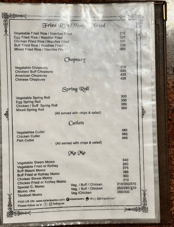 Cafe De Patan _menu_2