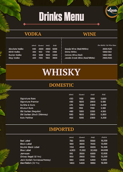 AquaKuno menu 1