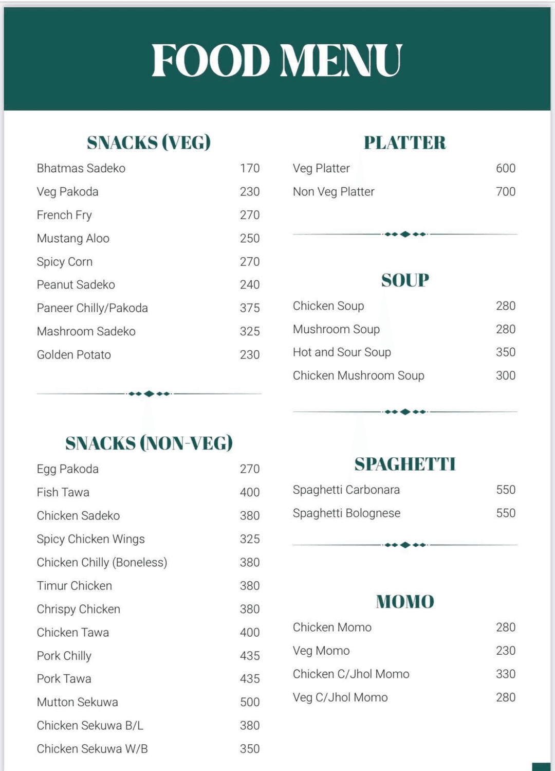 Farm to Table menu 1
