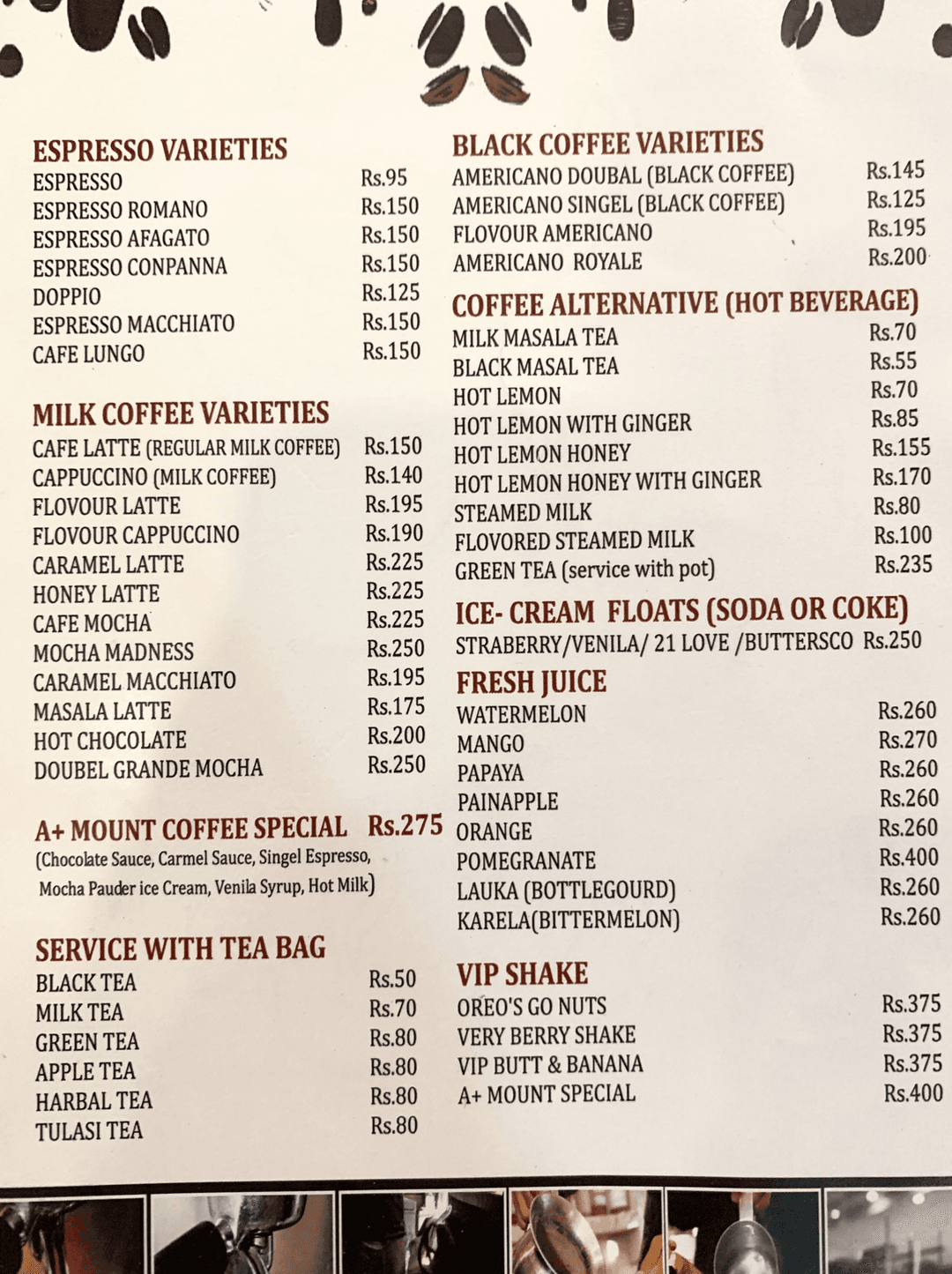 MC fast food sitapaila menu 2