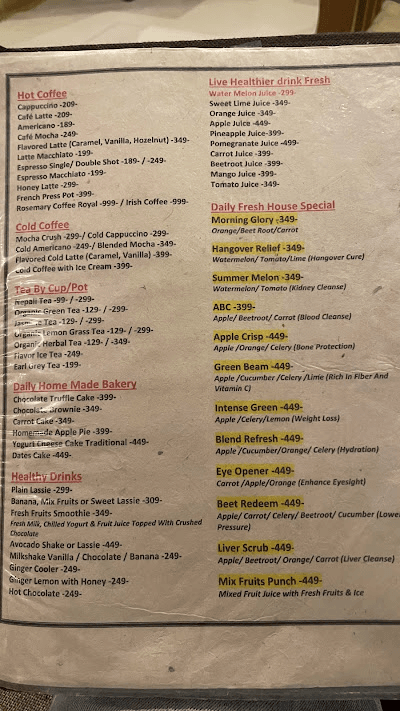 Rosemary Kitchen and Coffee Shop menu 1