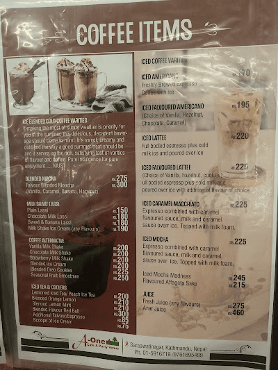 A One Cafe and Party Venue, Saraswatinagar_menu_4