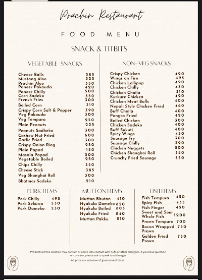 Prachin Restaurant menu 2