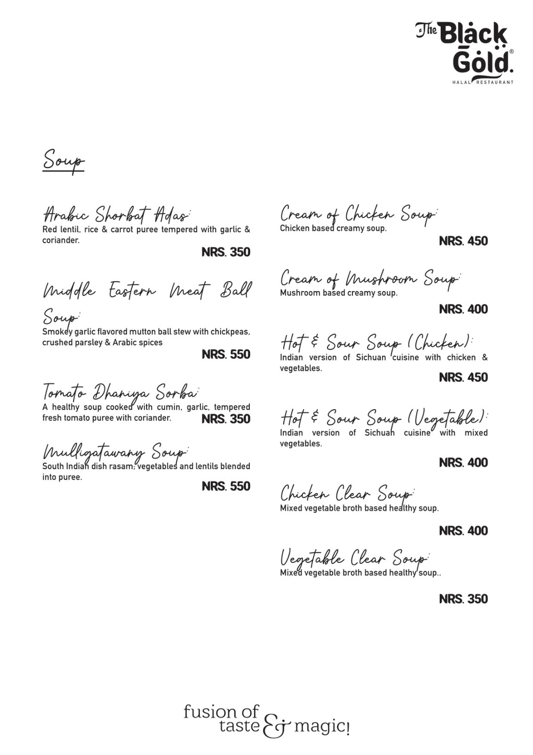 The Black Gold Restaurant : Halal Authentic_menu_7
