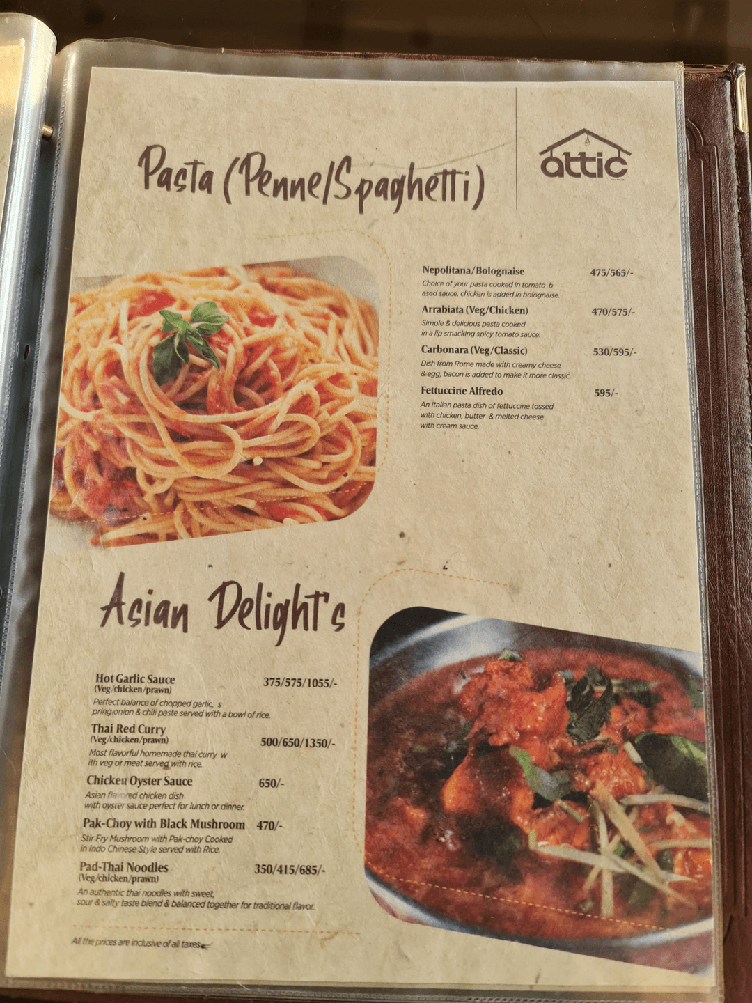 Attic menu 2