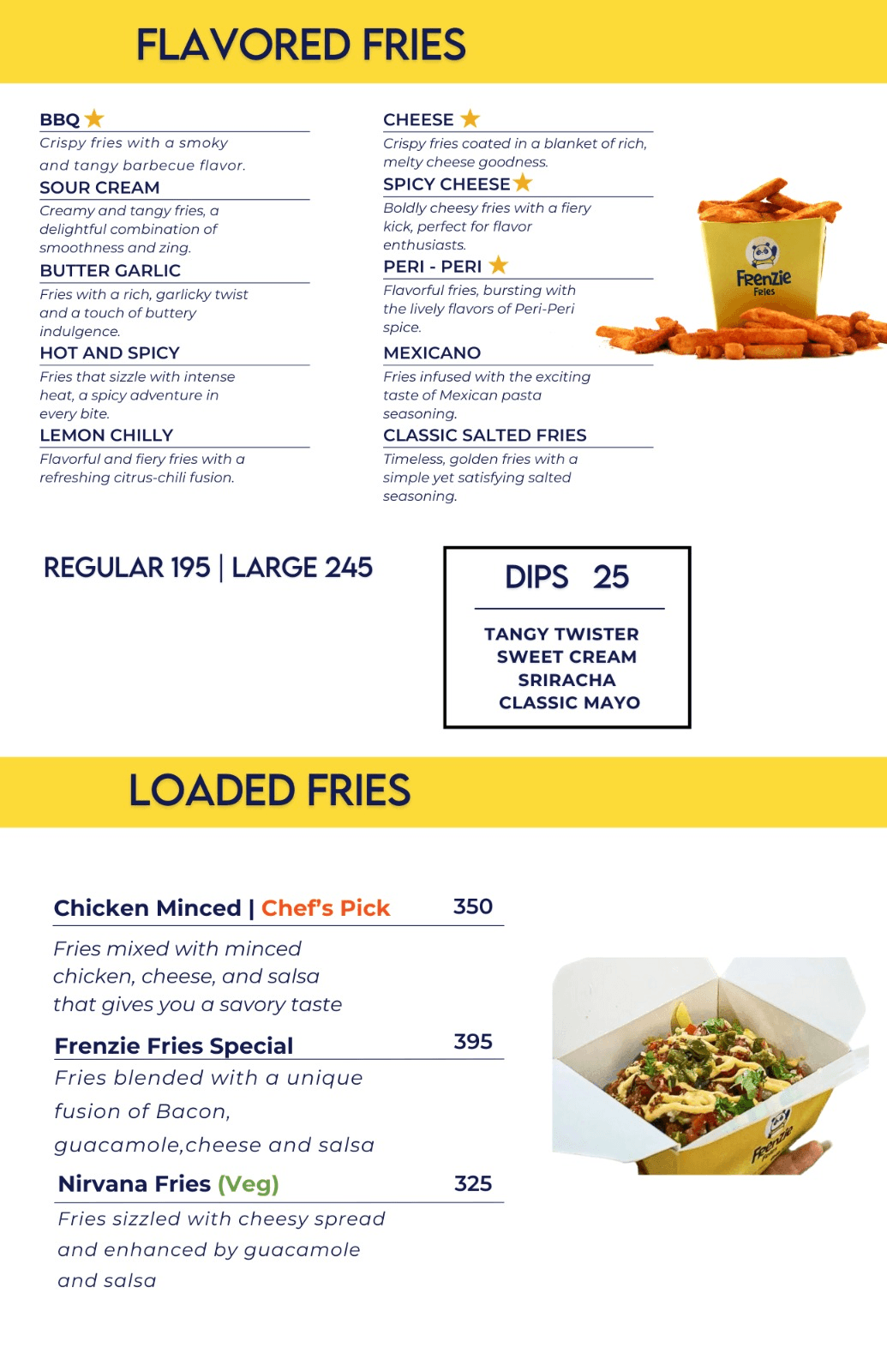 Frenzie Fries menu 2