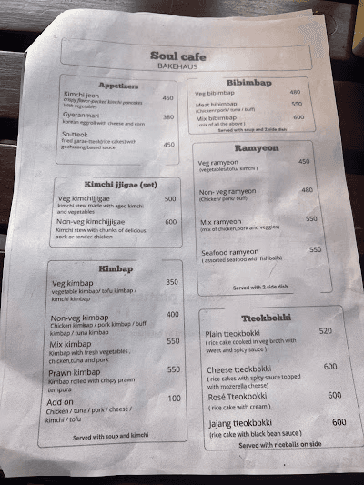 Soul Café menu 1