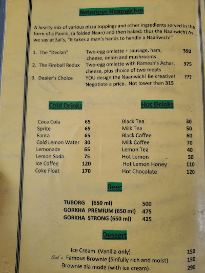 Sal's Pizza menu 3