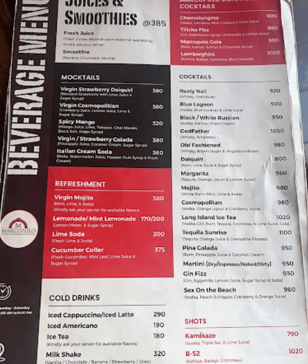 MarcoPolo Restaurant menu 4