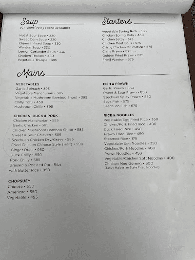 Sam's One Tree Cafe menu 2