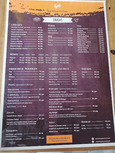 The Wings Factory, Radhe Radhe_menu_4
