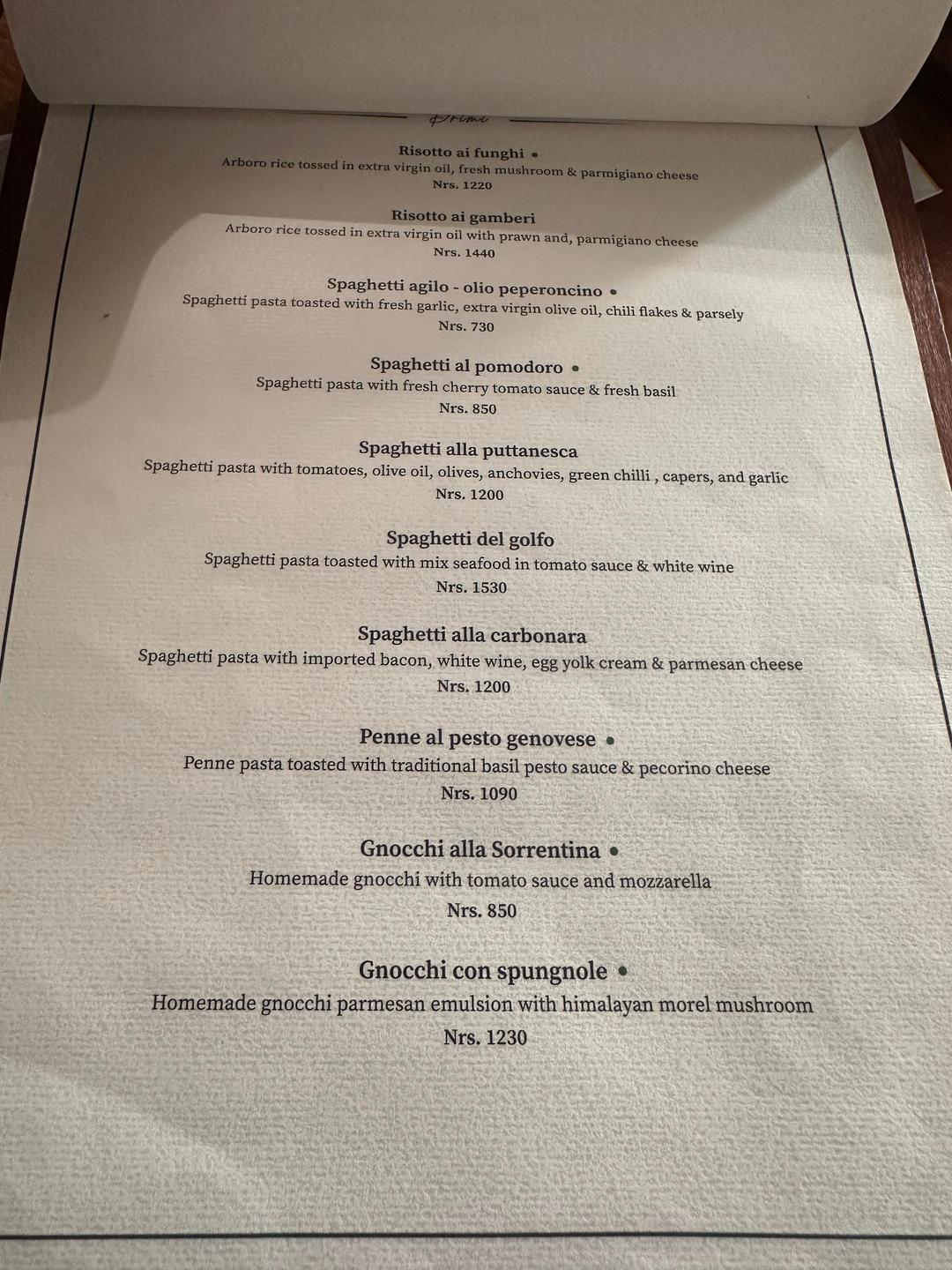 L’Italiano Restaurant menu 3