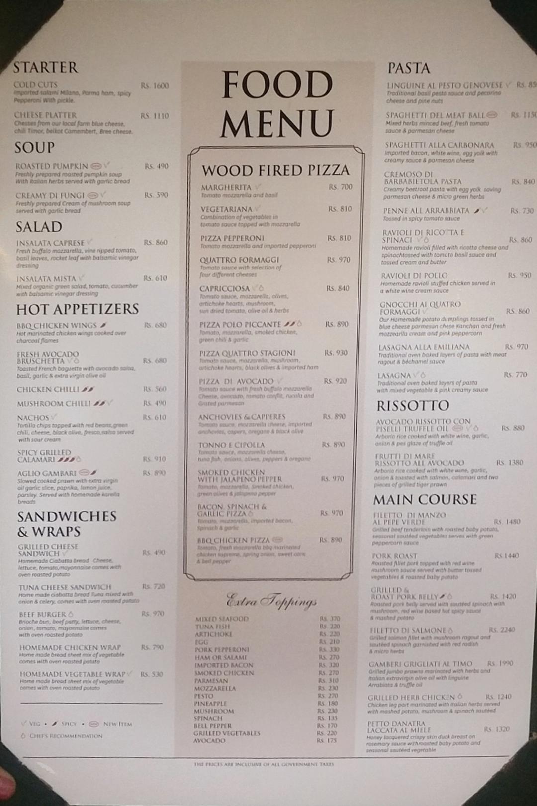 L’Italiano Restaurant menu 1